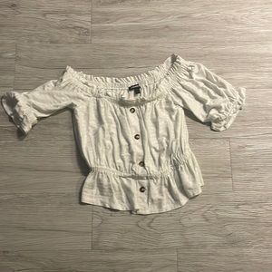 Express white ruffled top - small